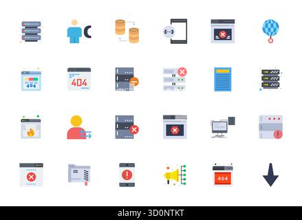 Download 24 scalable Flat vector icons designed for Offline, featuring Pixel Aligned 256x256 resolution suitable for professional and creative project Stock Vector