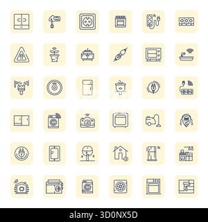 This collection features 36 Regular Bold Outline Detail Enhanced vector icons tailored to the Appliance theme, optimized in 128x128 format for digital Stock Vector