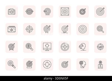 Unlock 24 Regular Bold Outline PIXEL Perfect vector icons inspired by Objective, optimized in High Resolution format for flawless display across all d Stock Vector