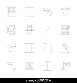 Transform your designs with 16 Thin Line vector icons themed around Horizontal, engineered in Retina Ready Detail Enhanced resolution for maximum clar Stock Vector