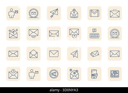 Explore 24 Regular Bold Outline Display Perfect vector icons in High Resolution resolution inspired by Send. Perfect for web and app interfaces. Stock Vector