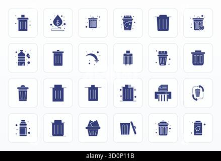 Strategic bundle featuring 24 vector icons representing Recycle in Glyph format, optimized with Retina Ready Display Perfect quality for professional Stock Vector