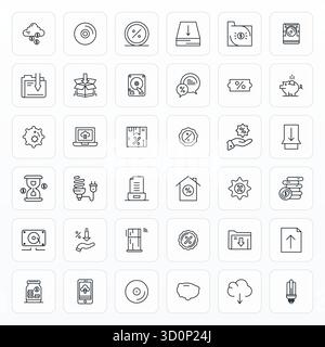 Discover a set of 36 Bold Line vector icons crafted for the Saving theme, featuring 128x128 PIXEL Perfect designs ideal for modern UI/UX projects. Stock Vector