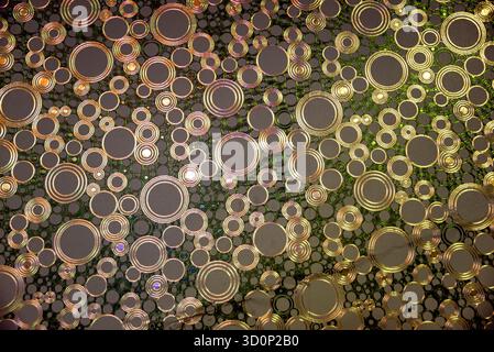Abstract Bubbles Of Circles In A Colorful Oil Film Pattern For Creative Backgrounds Textures Design Stock Photo