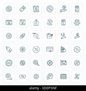 Ultimate collection of 36 vector icons representing Markdown in Bold Line aesthetic, optimized with Retina Ready Grid Fitted resolution for maximum im Stock Vector
