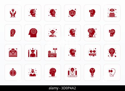 Explore 24 Glyph Editable vector icons in 128x128 resolution inspired by Intellectual. Perfect for web and app interfaces. Stock Vector
