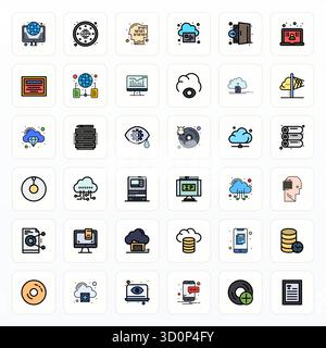 Distinctive pack of 36 PIXEL Perfect vector icons inspired by Information Technology, crafted in Filled Line format at Retina Ready for memorable bran Stock Vector