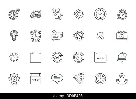 A dynamic set of 24 vector icons in Bold Line, tailored for Prompt with Retina Ready Grid Fitted quality suited for digital products. Stock Vector