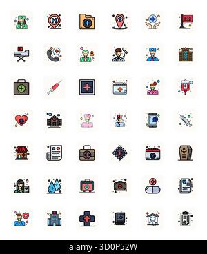 Future-ready pack of 42 vector icons themed around Clinic, showcasing LineFilled design with Retina Ready Pixel Optimized clarity for innovative user Stock Vector