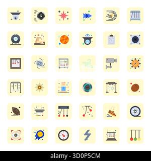 Download 36 scalable Flat vector icons designed for Motion, featuring PIXEL Perfect High Resolution resolution suitable for professional and creative Stock Vector