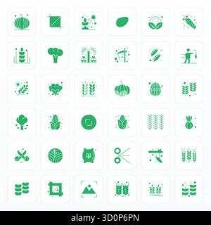 Precision-engineered 36 Glyph vector icons for Crop, designed at 64x64 Display Perfect resolution for exceptional clarity and scalability. Stock Vector