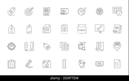 This Mark vector icon pack includes 28 Thin Line designs in 64x64 Grid Fitted format, perfect for enhancing digital interfaces. Stock Vector