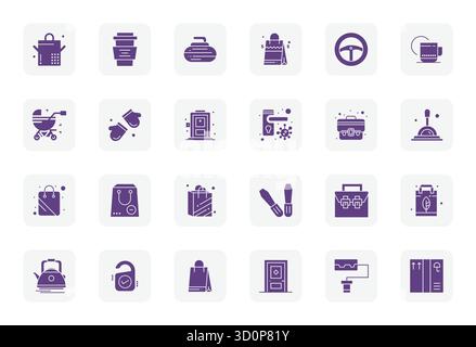 This Handle vector icon pack includes 24 Filled designs in High Resolution Detail Enhanced format, perfect for enhancing digital interfaces. Stock Vector