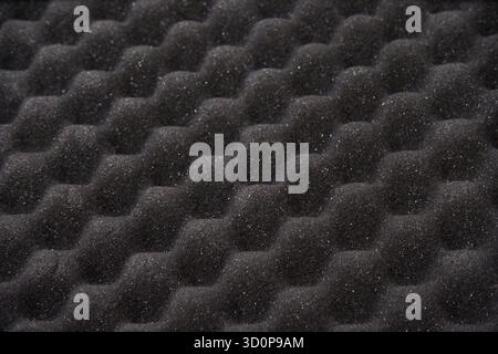 Foam sound protect wall texture. Audio recording background. Pyramid shape sponge waves. Soundproof professional detail. Music album mastering. Rubber design. Acoustic panel Stock Photo