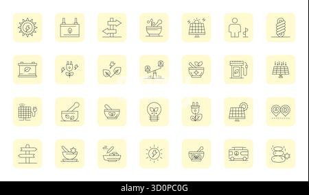 A dynamic set of 28 vector icons in Thin Outline, tailored for Alternative with 64x64 Display Perfect quality suited for digital products. Stock Vector