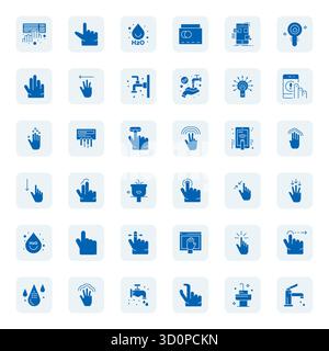 Streamlined set of 36 vector icons for Tap in Filled aesthetic, featuring Retina Ready PIXEL Perfect resolution for seamless user experiences. Stock Vector