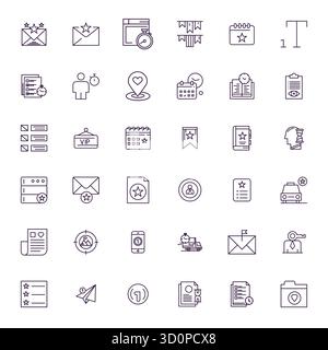 Sophisticated bundle of 36 Bold Line vector icons for Priority, engineered with High Resolution Editable clarity for professional applications. Stock Vector