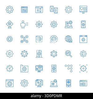 Intelligently designed 36 Pixel Optimized vector icons inspired by Preferences, created in Bold Line format at 64x64 for smart and efficient design wo Stock Vector