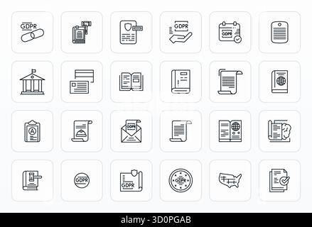 Handcrafted collection featuring 24 Bold Line vector icons for Regulations, optimized in 64x64 Detail Enhanced resolution for premium digital experien Stock Vector