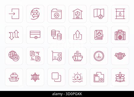 Advanced collection of 24 Editable vector icons inspired by Import, crafted in Bold Line with High Resolution optimization for superior visual perform Stock Vector