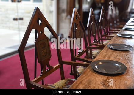 Medieval banquet table Stock Photo