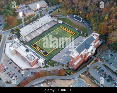 Aerial View of Appalachian State University Campus Amidst Peak Autumn ...