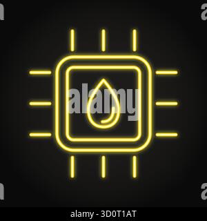 Lab on a chip neon icon. Vector illustration Stock Vector