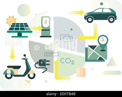 Future is Electric Vehicle - Stock Illustration as EPS 10 File Stock Vector