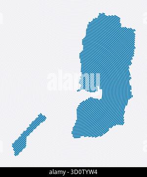 Palestine shape rings. Country map formed by stacked circles. Palestine boundary shape design. Beautiful vector illustration. Stock Vector