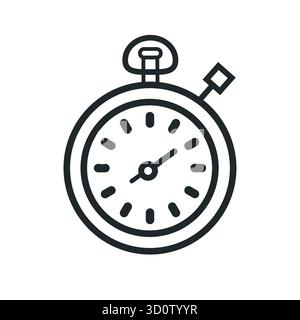 Stopwatch icon in flat style. Watch vector illustration on white isolated background. Timer business concept. Stock Vector