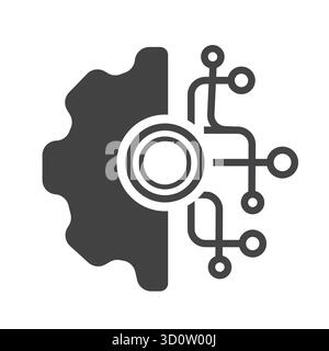 Gear and wrench, settings icon. Vector illustration, flat design. Stock Vector