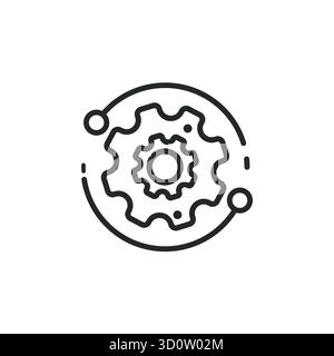 Gear and wrench, settings icon. Vector illustration, flat design. Stock Vector