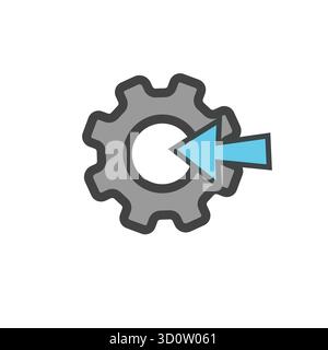Gear and wrench, settings icon. Vector illustration, flat design. Stock Vector