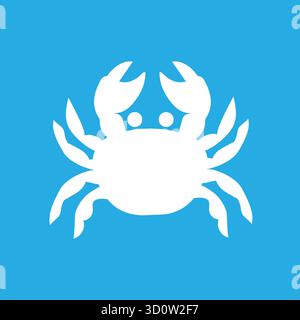 Crab silhouette. Isolated crab on white background Stock Vector