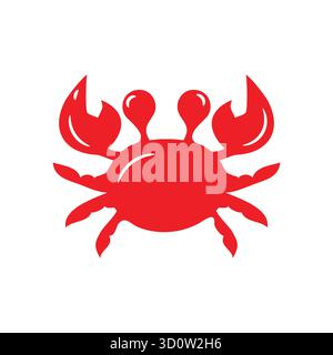 Crab silhouette. Isolated crab on white background Stock Vector