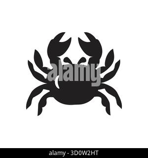 Crab silhouette. Isolated crab on white background Stock Vector