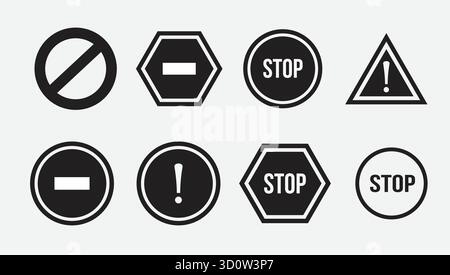 stop illustration design icon .. vector stop sign icon. No sign, red warning isolated Stock Vector