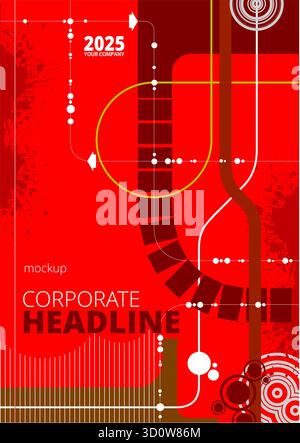 Red corporate background with arrows showing growth and success for any company Stock Vector