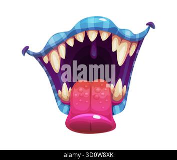 Blue Slime Evil Monster Character Cartoon. Vector and