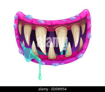 Blue Slime Evil Monster Character Cartoon. Vector and
