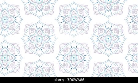 Abstract spiritual pattern featuring geometric mandala ornaments Stock Photo