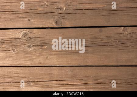 Brown wooden planks background showing natural wood grain and texture, rustic flooring or wall design Stock Photo