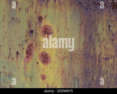 Rusty metal texture. Rusty painted metal surface texture. Rusted background. Stock Photo
