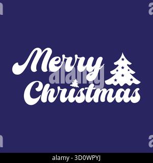 Festive merry christmas typography design in red and green with decorative elements on white Stock Vector