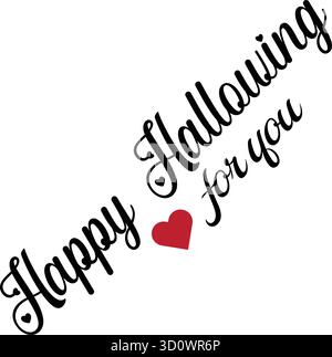 Happy Halloween vector lettering. Holiday calligraphy with spider and web for banner, poster, greeting card, party invitation. Isolated illustration. Stock Vector