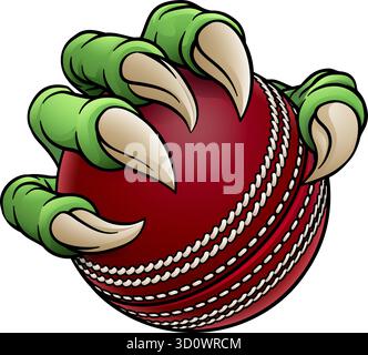 Cricket Ball Claw Cartoon Monster Animal Hand Stock Vector
