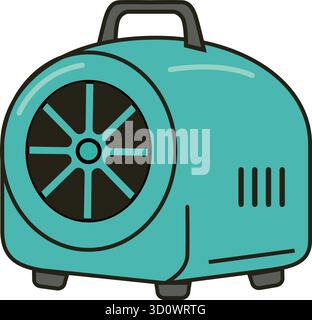 A compact turbine style drying machine on small feet designed to blow warm air for drying animal coats Stock Vector