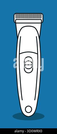 A handheld rechargeable trimmer with on off switch for clipping fur and shaping coats during grooming sessions Stock Vector