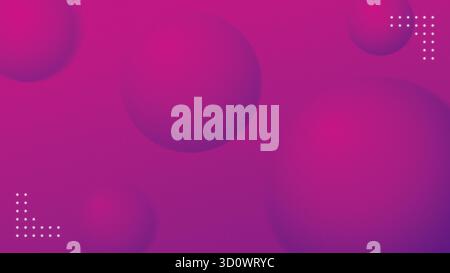 Abstract, modern and grainy background in pink and purple colors with a dynamic composition of blurred and distinct spheres. Copy space. Stock Photo