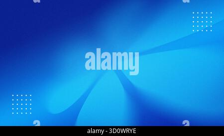 Abstract, modern and grainy background in blue and light blue colors with blurred shapes. High resolution full frame background with noise. Copy space Stock Photo
